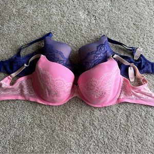 NWT Victoria’s Secret 36DDD Lace Lined Demi Bras - lot of 2